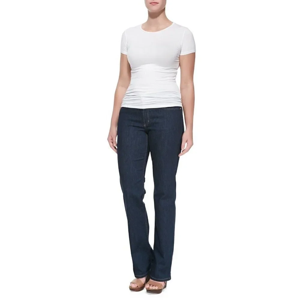 Escada Sport Linda Straight Leg Womens Sz 36 US 6 Dark Blue Chambray Denim Italy